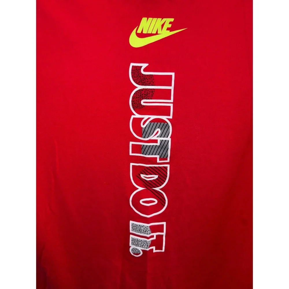 Nike Boys Red Just Do It Graphic T-Shirt XL Short Sleeve Neon Logo Tee